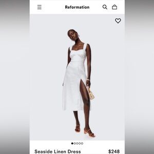 Reformation Seaside Linen Dress White - Size 8